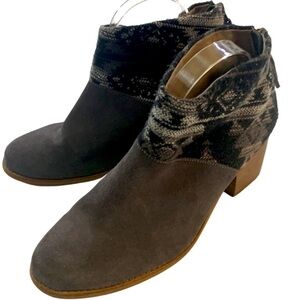 Toms Gray suede Leila ankleboots, 10, Chelsea boots, casual, bohemian
